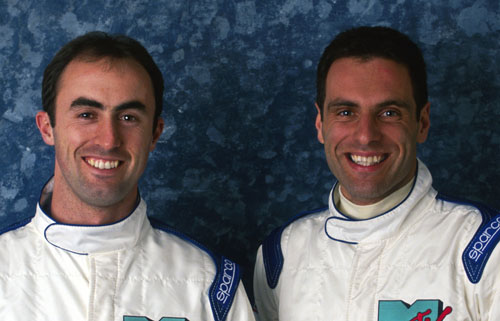 David Brabham (L) and Simtek team-mate Roland Ratzenberger