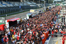 Fans in the pit lane on Thursday