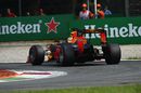 Max Verstappen rounds the apex in the Red Bull