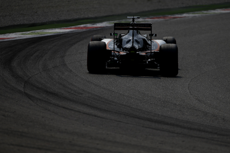 Nico Hulkenberg on track in the Force India