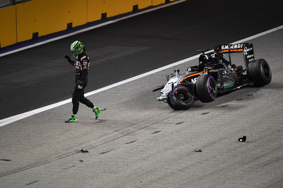 Nico Hulkenberg crashed at the start of the race