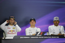 Top three drivers in the press conference after race