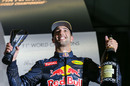 Daniel Ricciardo celebrates on the podium