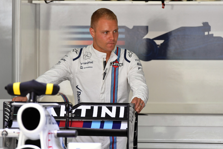 Valtteri Bottas in the Williams garage