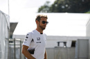 Jenson Button arrives the paddock