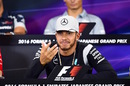 Lewis Hamilton talks to media in the press conference