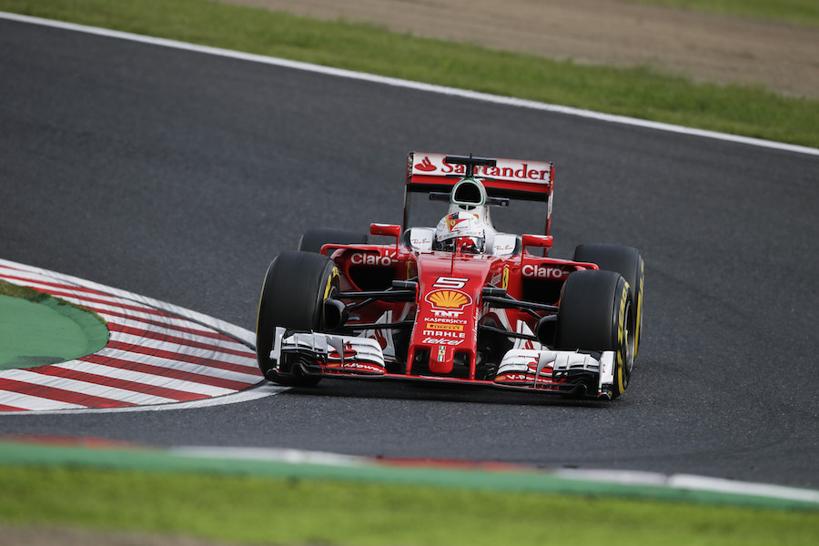 Sebastian Vettel approaches a corner