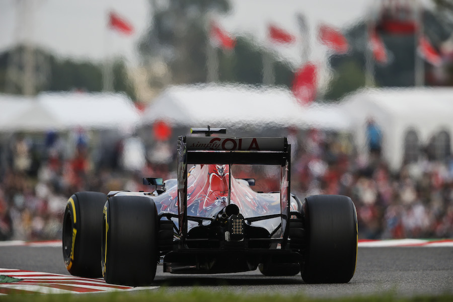 Carlos Sainz on track in the Toro Rosso
