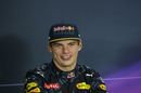 Max Verstappen in the press conference after race