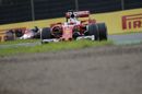 Sebastian Vettel focuses on his race to gain a position