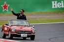Jenson Button on the drivers parade in Suzuka