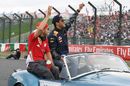 Sebastian Vettel and Daniel Ricciardo on the drivers parade