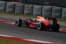 Daniel Ricciardo on track in the Red Bull with medium tyres