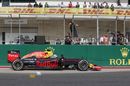 Daniel Ricciardo crosses the line for the third