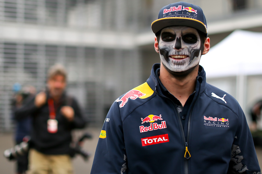 Max Verstappen with Day Of The Dead face paint