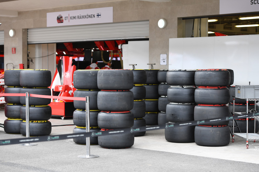 Pirelli tyres at the Ferrari garage