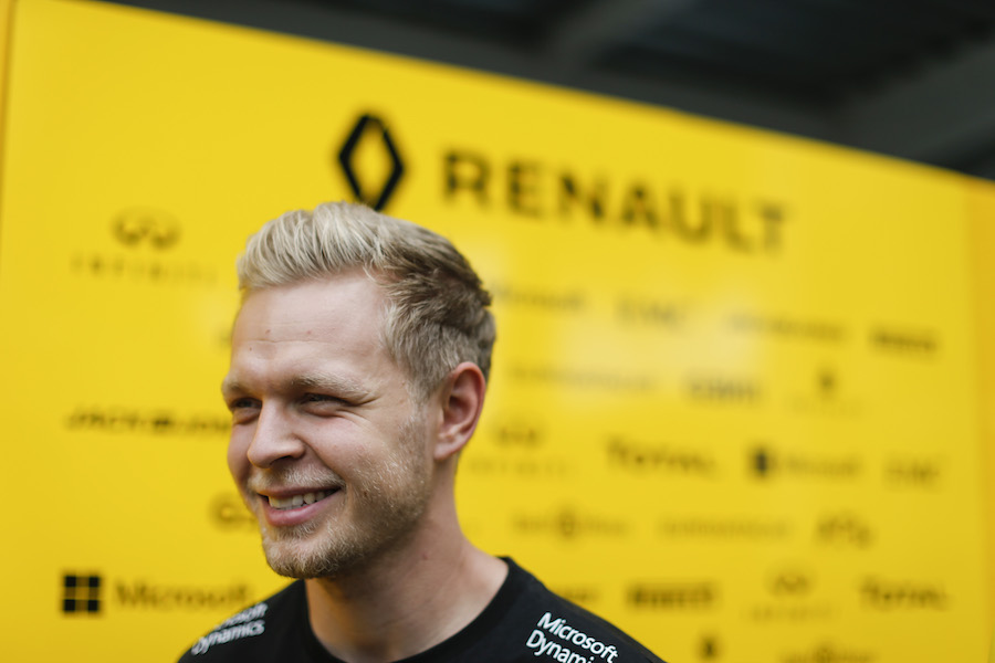 A smiling Kevin Magnussen during the interview