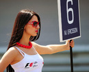 A grid girl before the GP2 race