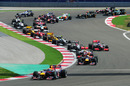 Mark Webber leads team-mate Sebastian Vettel at the start of the Turkish Grand Prix