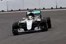 Lewis Hamilton on track with a set of soft tyres