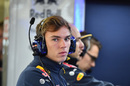 Pierre Gasly in the Red Bull garage