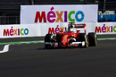Sebastian Vettel putting the soft tyres