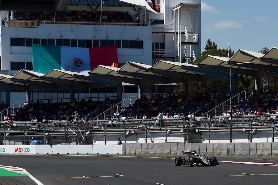 Nico Hulkenberg speeds past the grandstand