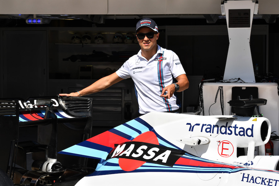 Felipe Massa celebrates his final Brazilian Grand Prix