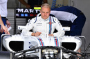 Valtteri Bottas sits in the cockpit on Thursday