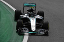 Nico Rosberg behind the wheel of the Mercedes