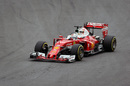 Sebastian Vettel puts on a set of soft tyres