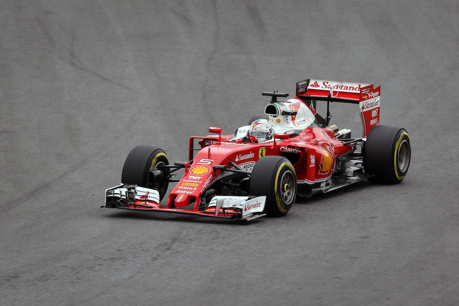 Sebastian Vettel puts on a set of soft tyres