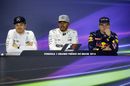 Top three drivers in the press conference after race