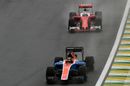 Pascal Wehrlein under pressure from Sebastian Vettel