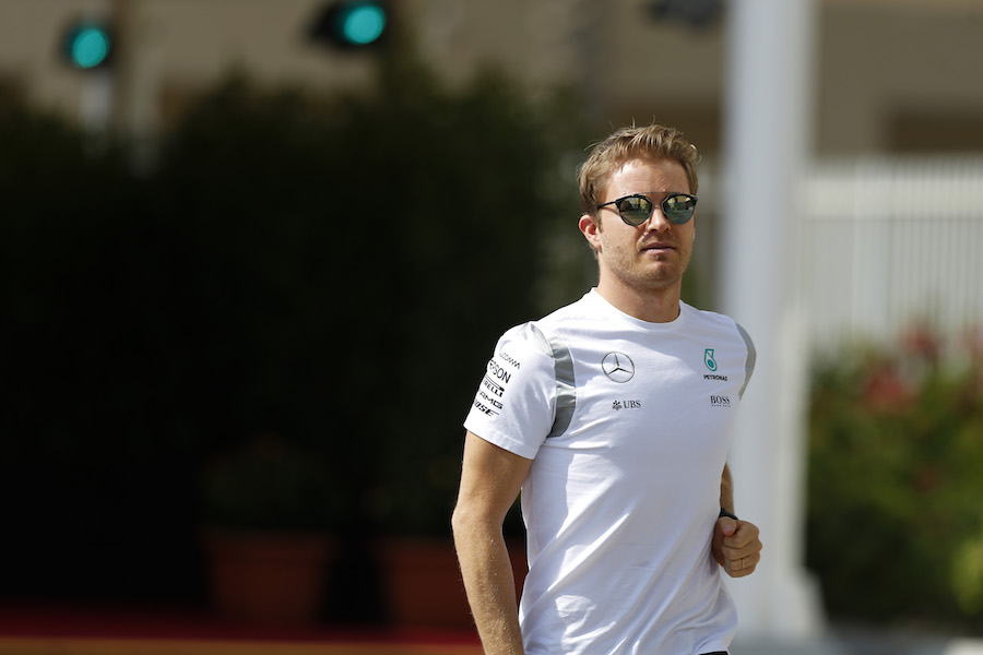 Nico Rosberg arrives at the paddock