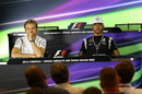 Lewis Hamilton and Nico Rosberg at the press conference