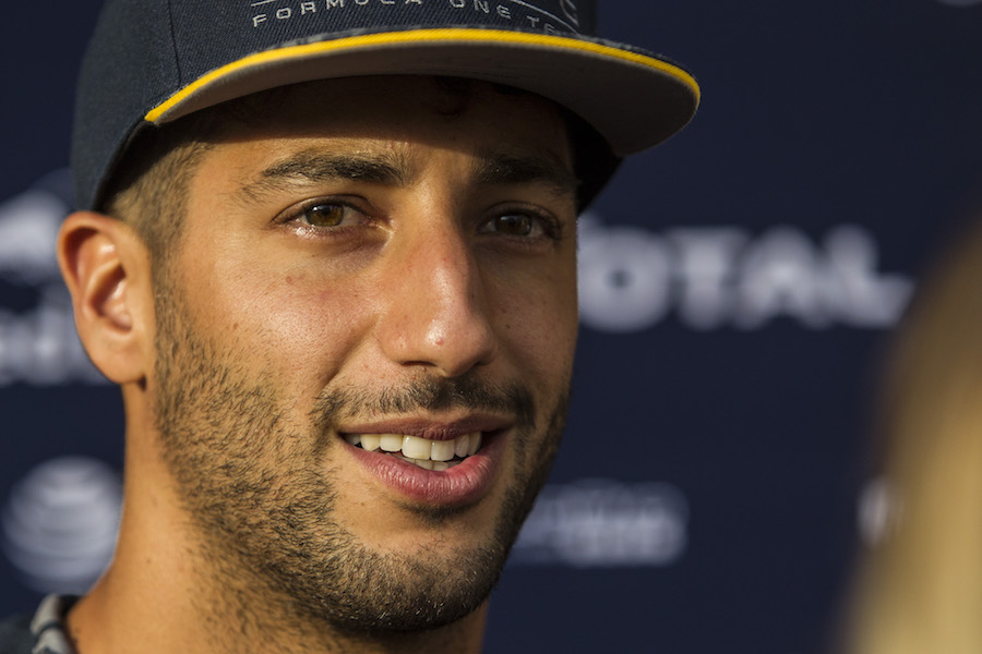 Daniel Ricciardo talks to the media