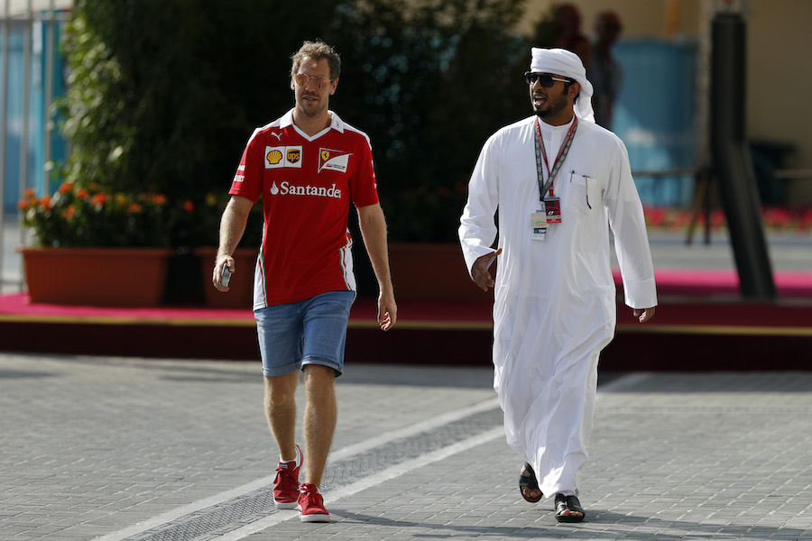 Sebastian Vettel at the paddock