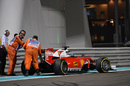 Sebastian Vettel stops on track in FP2