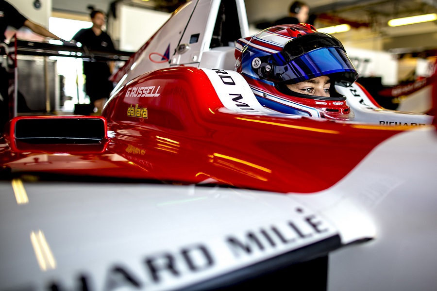 George Russell tests the GP3