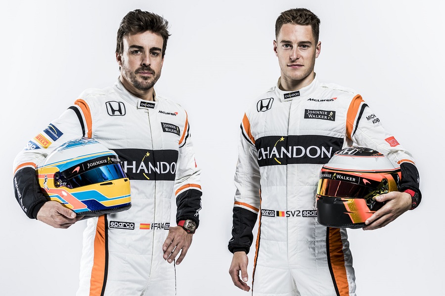 Fernando Alonso and Stoffel Vandoorne with the new McLaren overall
