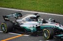 Valtteri Bottas on track in the Mercedes W08