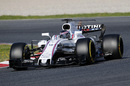Lance Stroll on track in the Williams FW40