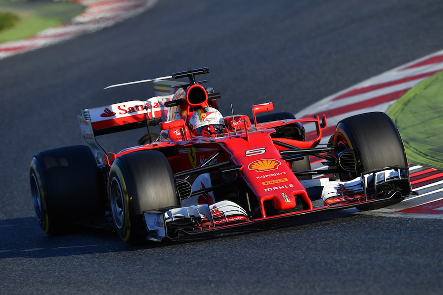 Sebastian Vettel approaches the corner
