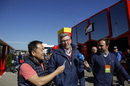 Ross Brawn talks with media in the paddock