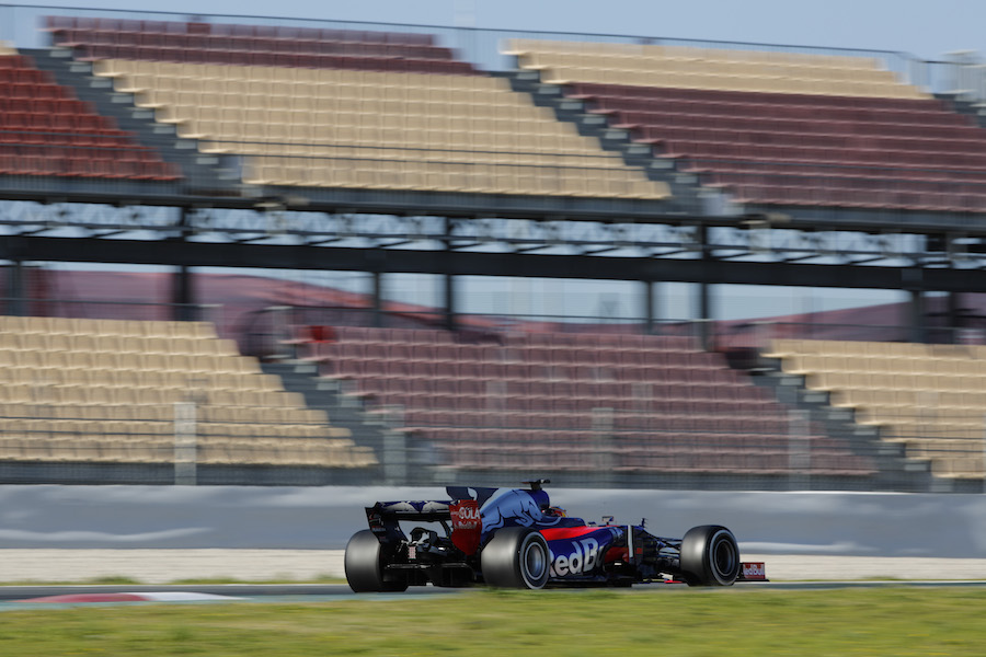 Carlos Sainz at speed in the Toro Rosso STR12