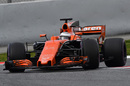 Fernando Alonso guides the McLaren through a corner