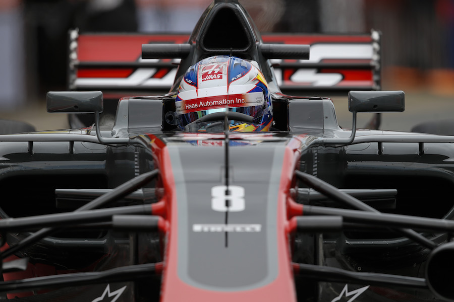 Romain Grosjean in the Haas VF-17