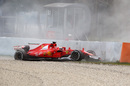 Kimi Raikkonen spins into the gravel