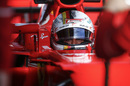 Sebastian Vettel in the Ferrari cockpit